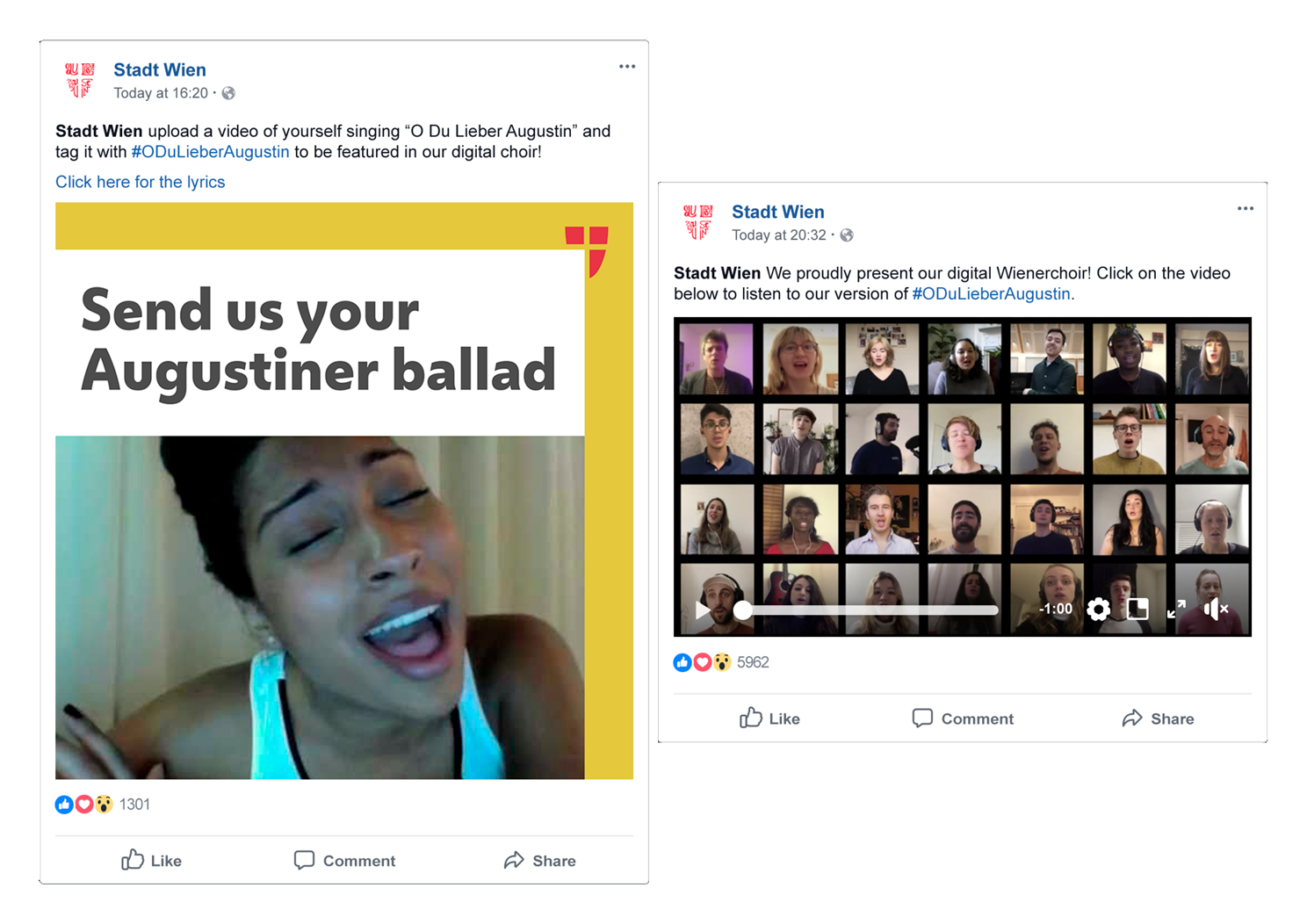 mockup facebook post and online choir